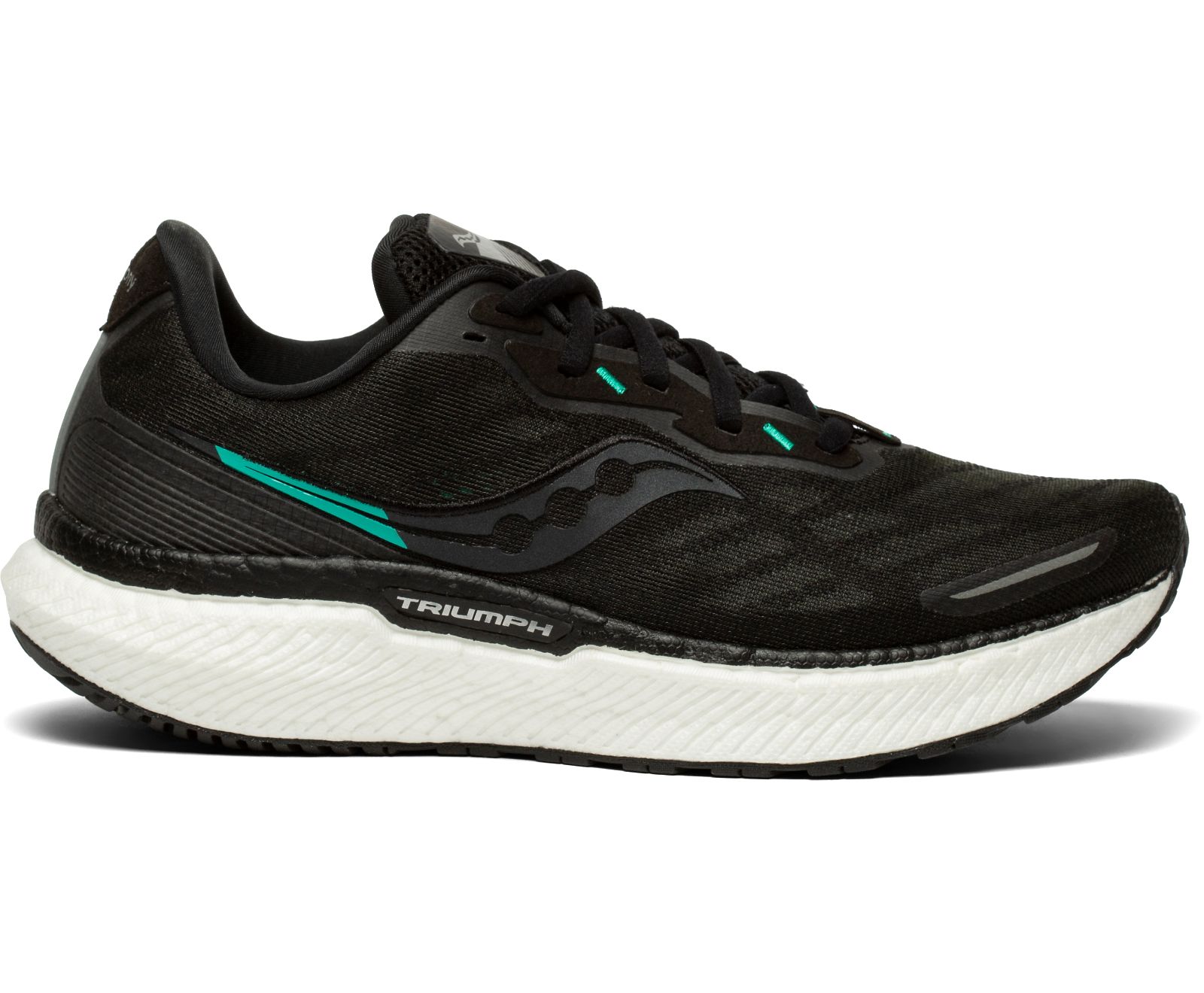 Saucony Triumph 19 Women\'s Running Shoes Black / White | Canada 209QMAZ